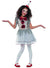 Girls Creepy Vintage Clown Halloween Fancy Dress Costume Front Image