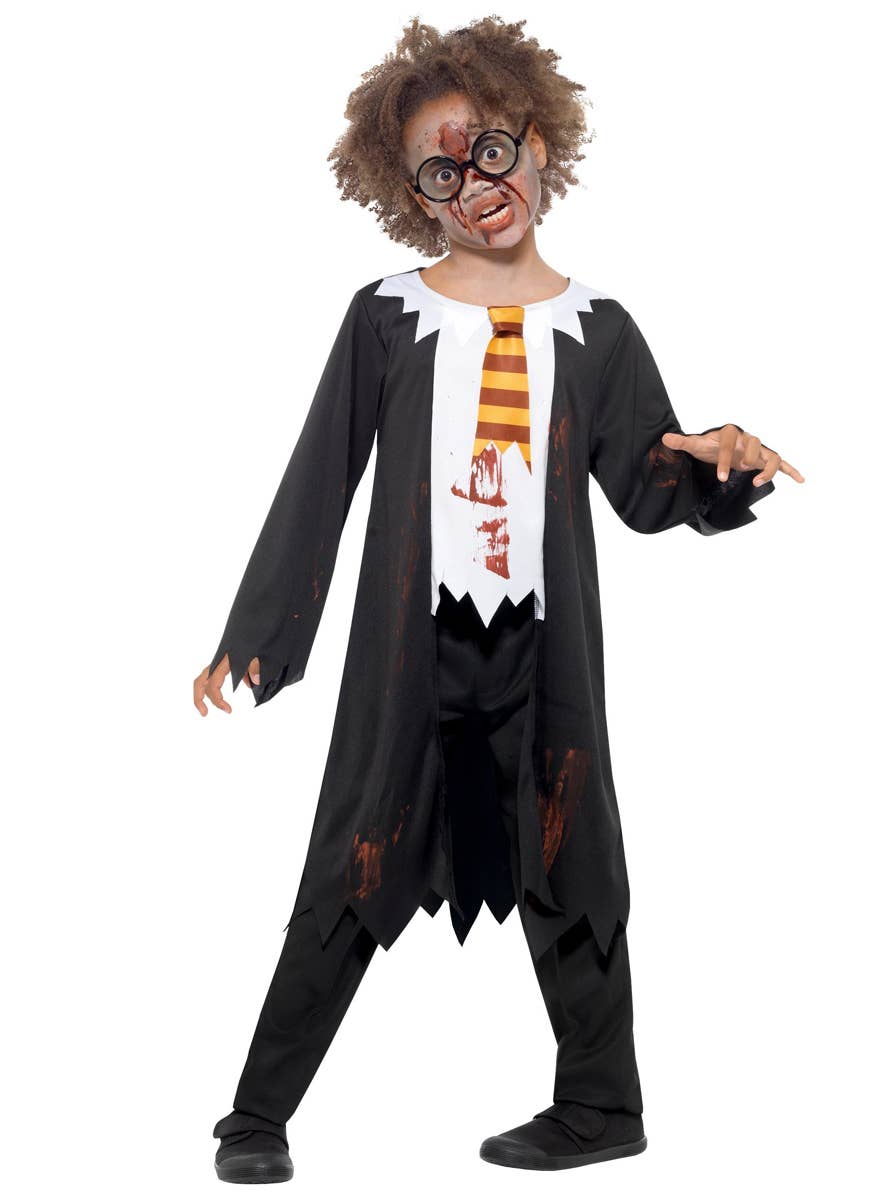 Girls Zombie Hogwarts Student Halloween Costume Alternative Front Image