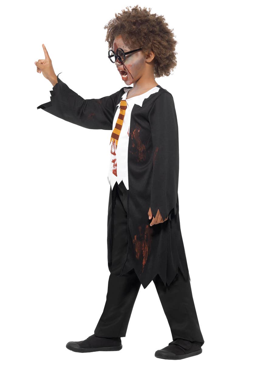 Girls Zombie Hogwarts Student Halloween Costume Alternative Side Image