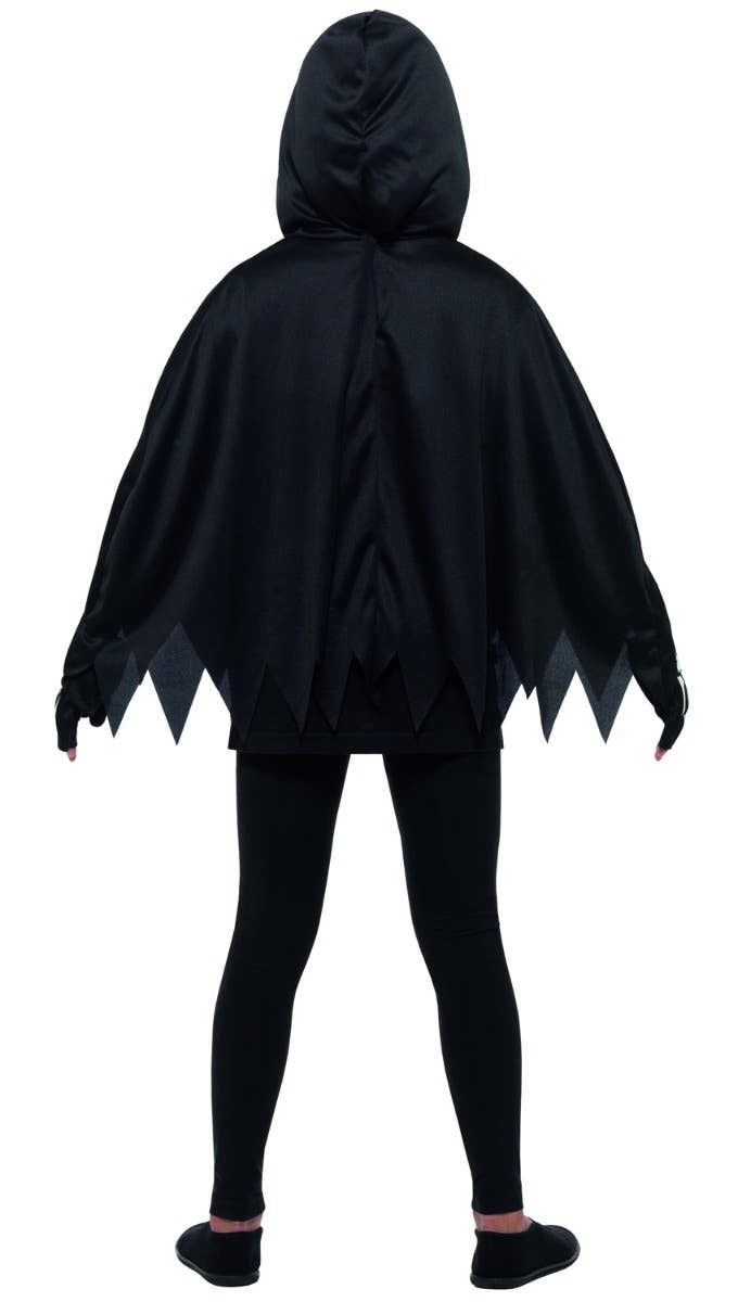 Image of Skeleton Cape and Gloves Girls Halloween Costume - Back Image