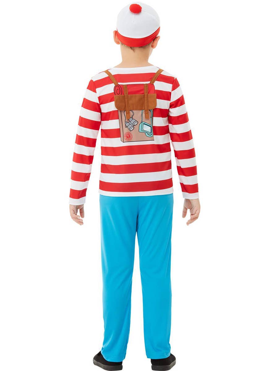Boys Deluxe Wheres Wally Dress Up Costume - Back Image