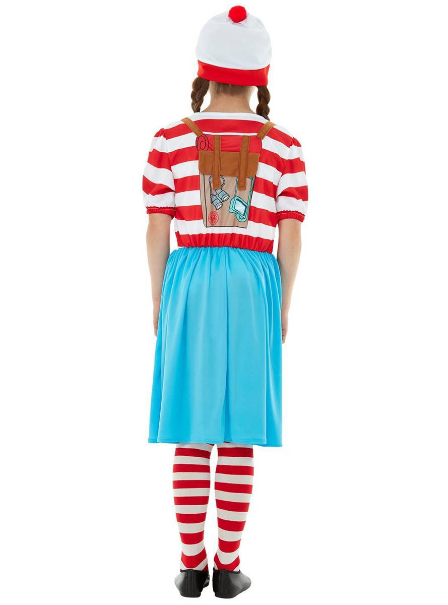 Girls Deluxe Wheres Wally Dress Up Costume - Back Image