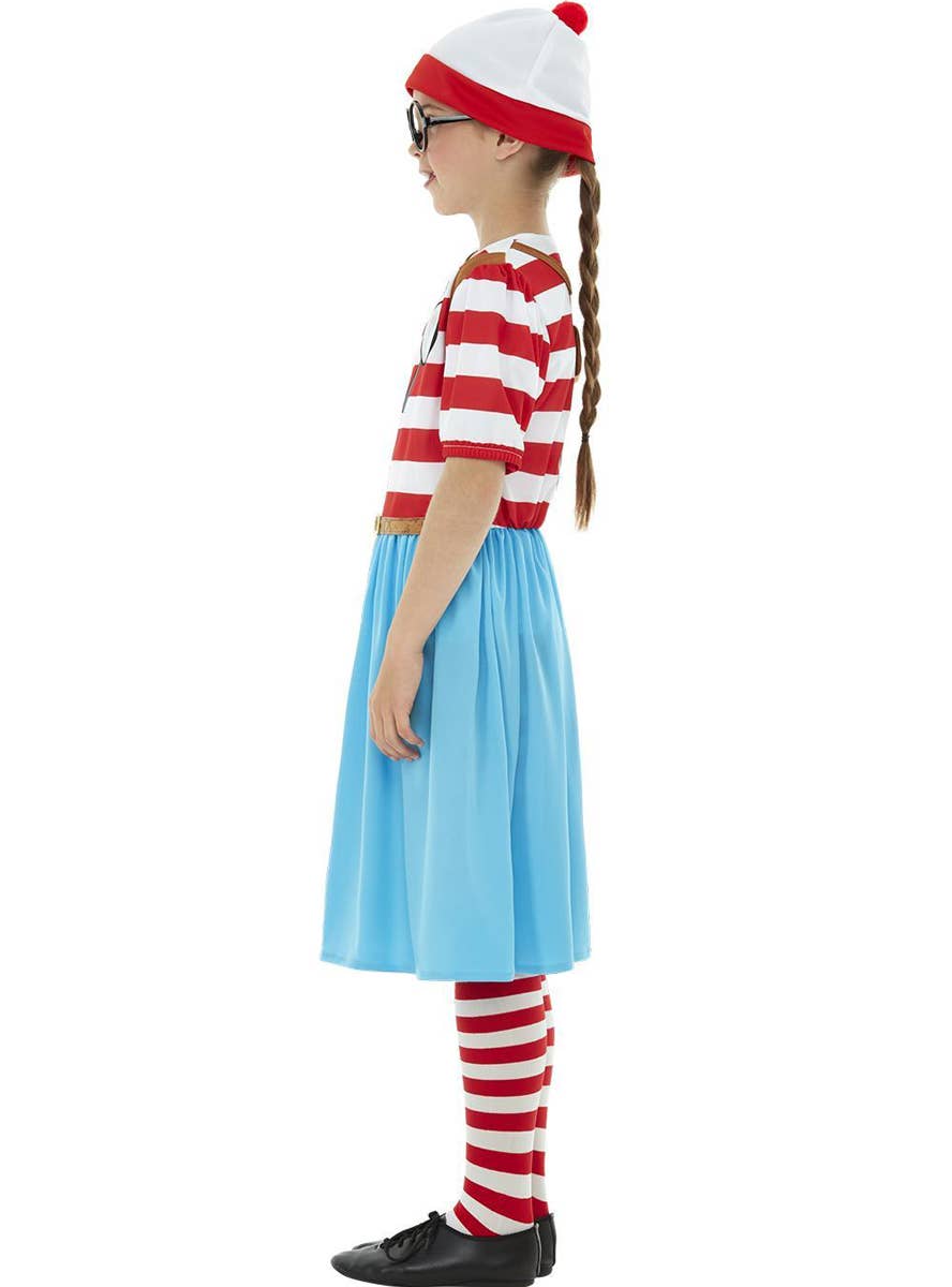 Girls Deluxe Wheres Wally Dress Up Costume - Side Image