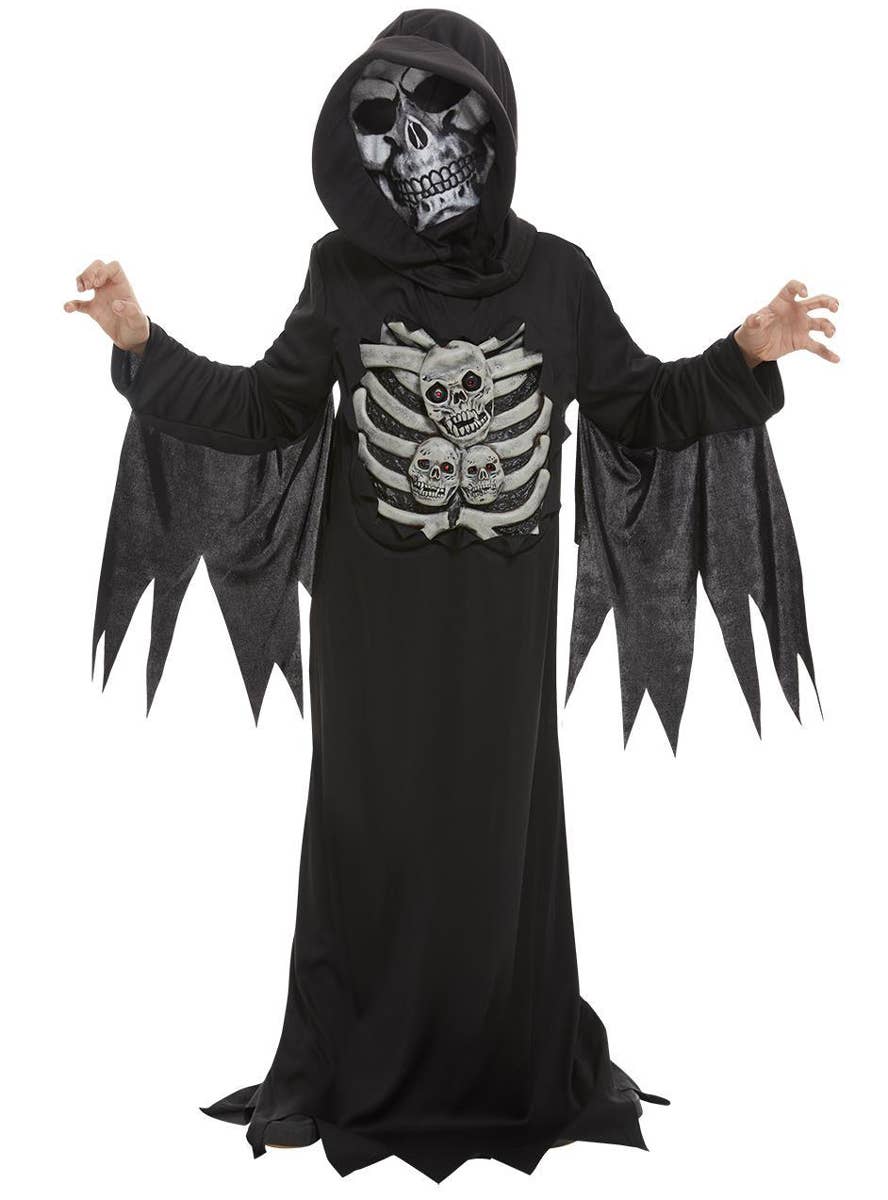 Boys Skeleton Reaper Fancy Dress Costume - Alternate Image