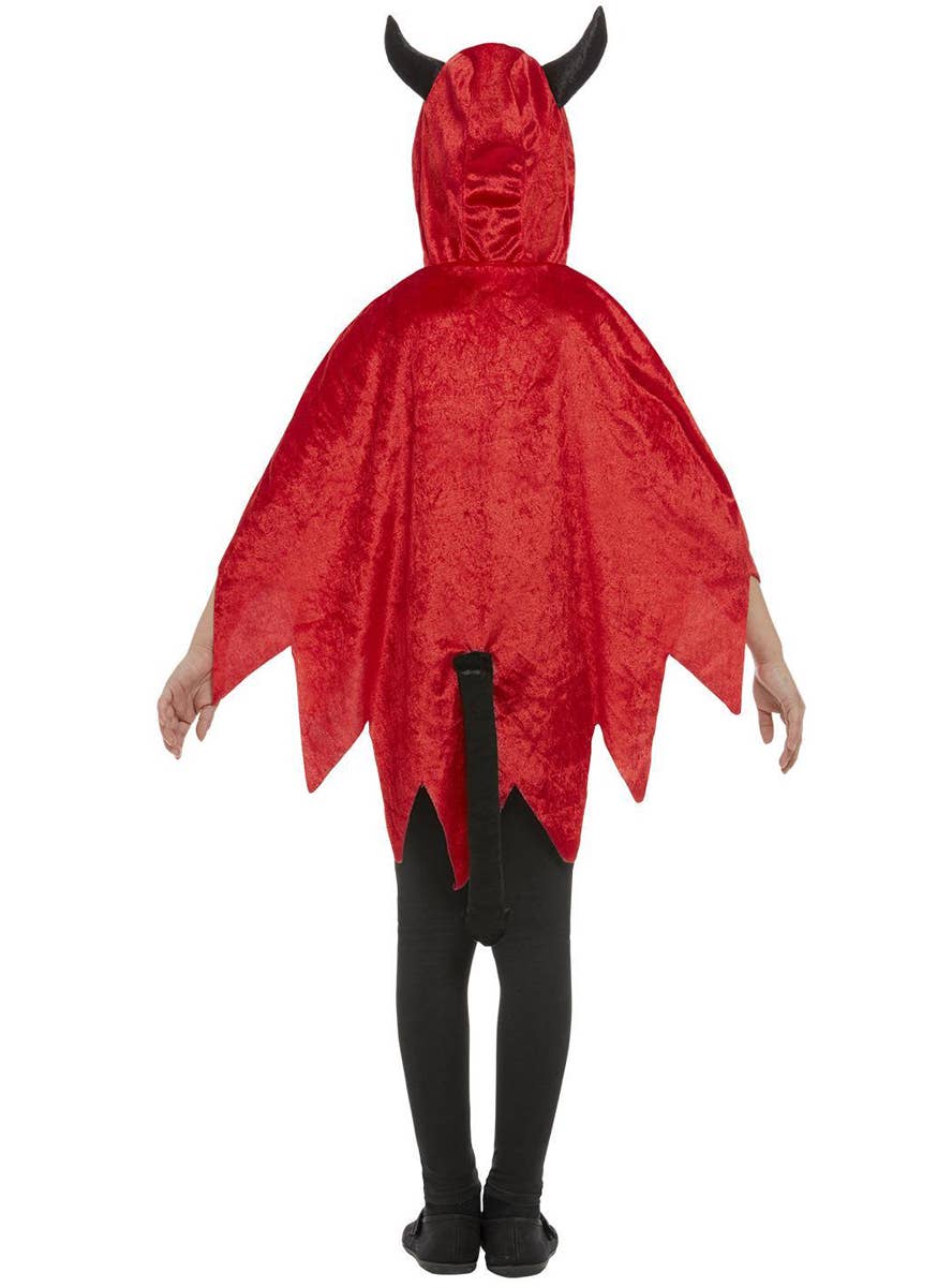 Red Velvet Devil Costume Cape for Kids - Back Image