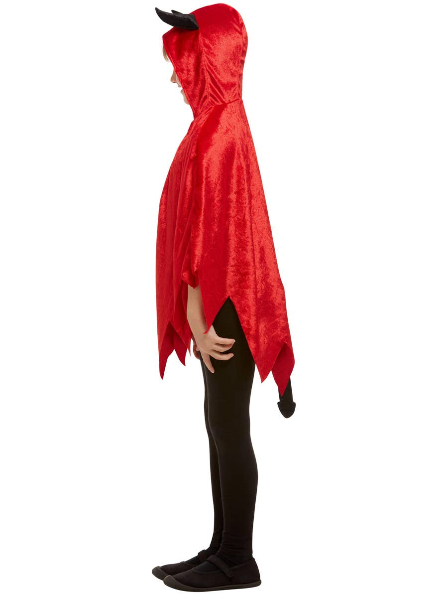 Red Velvet Devil Costume Cape for Kids - Side Image