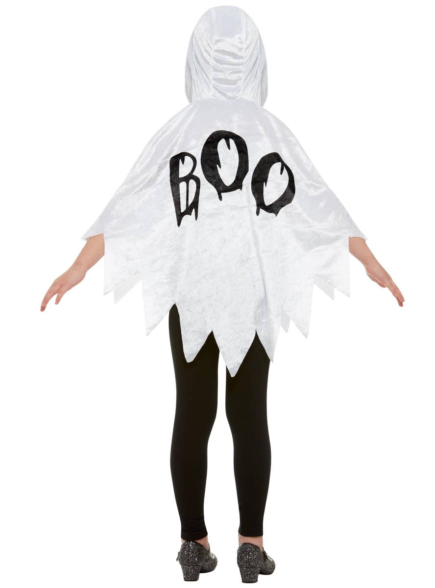 white Ghost Cape for Kids - Back Image