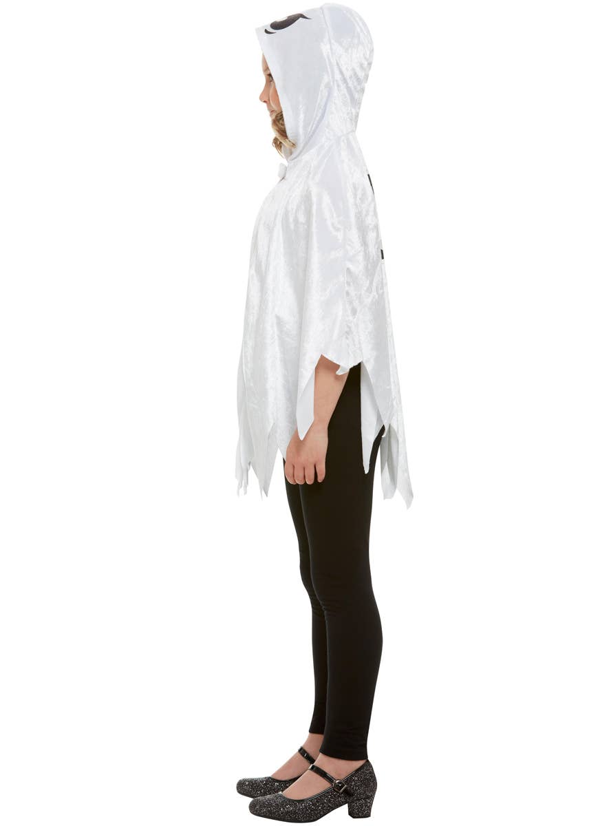 white Ghost Cape for Kids - Side Image