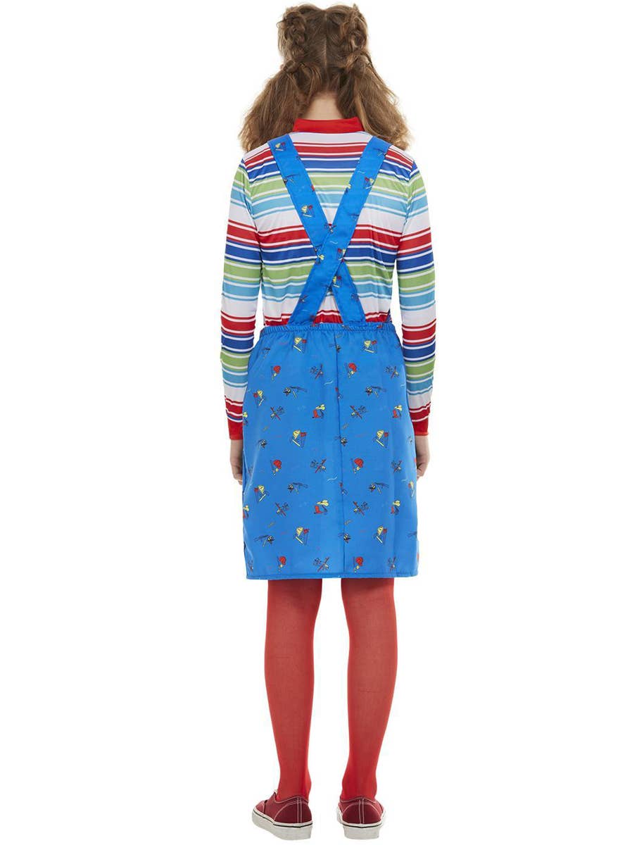 Chucky Doll Girls Halloween Fancy Dress Costume - Back Image