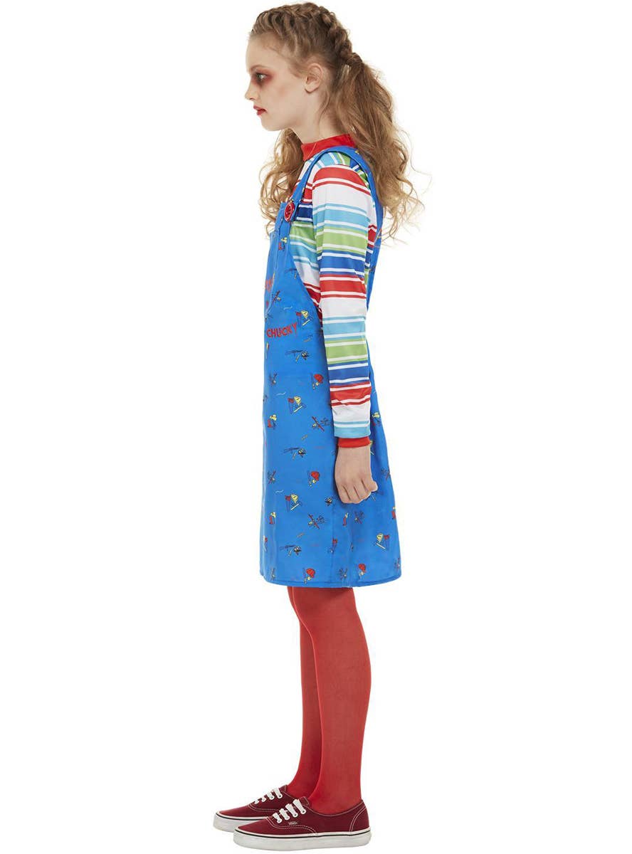 Chucky Doll Girls Halloween Fancy Dress Costume - Side Image