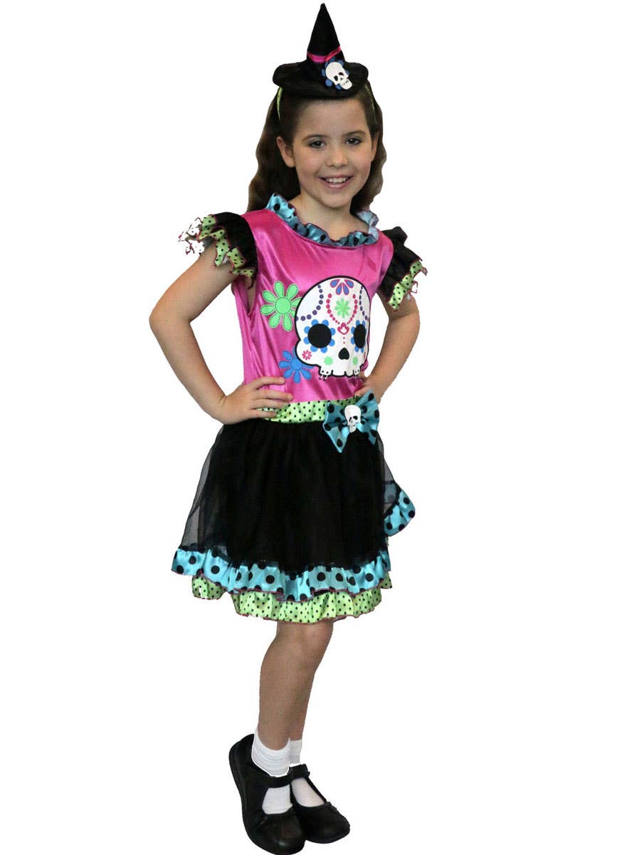 Sugar Skull Girl's Day of the Dead Halloween Costume