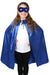 Children's Blue Superhero Satin Cape and Mask Set