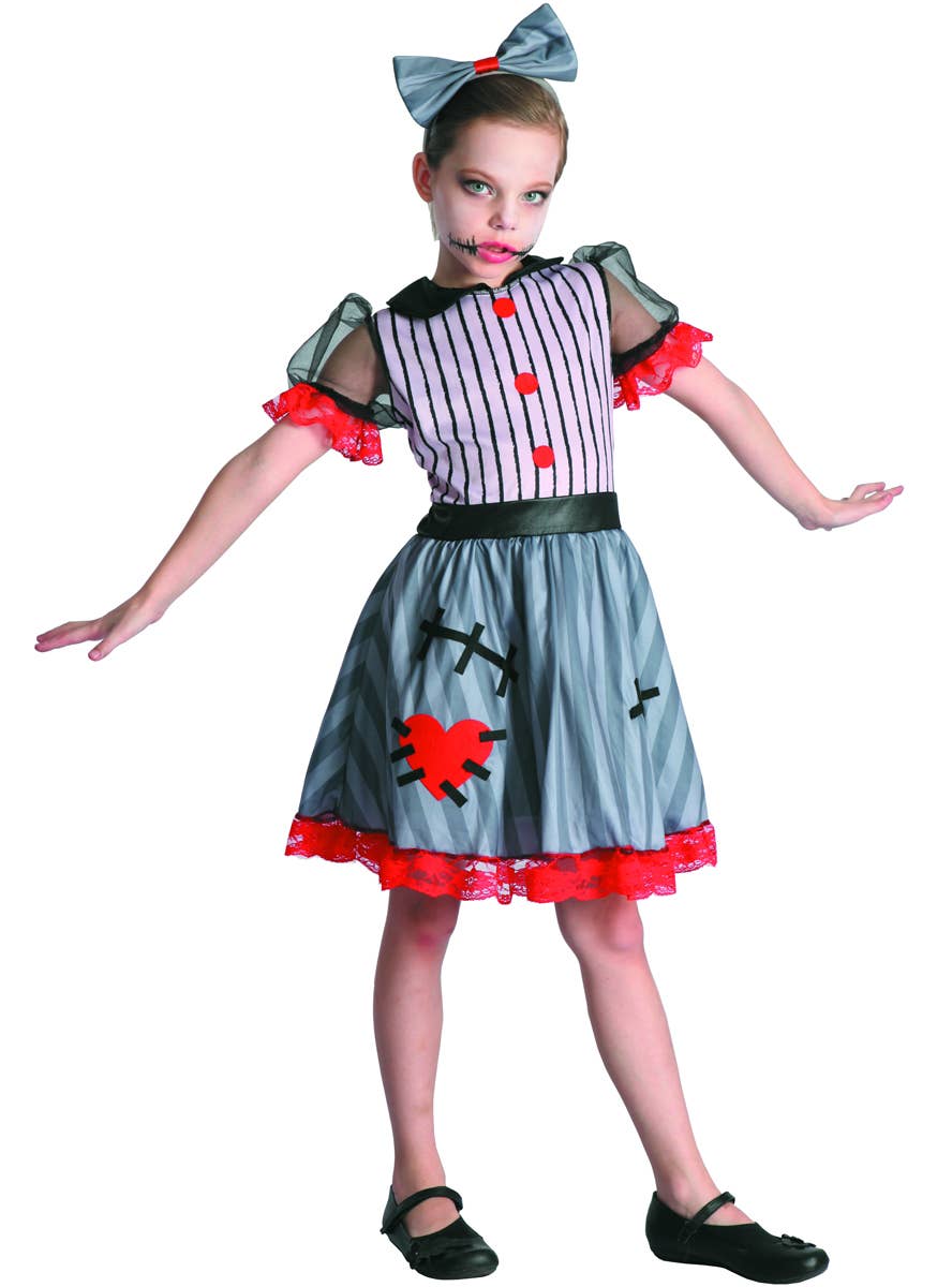 Girls Cute Voodoo Dolly Fancy Dress Halloween Costume Main Image