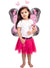 Girls Pink and Black Butterfly Costume Wings, Headband and Wand Set - Main Image