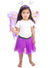Girls Purple and Gold Glitter Butterfly Costume Wings, Headband and Wand Set - Main Image