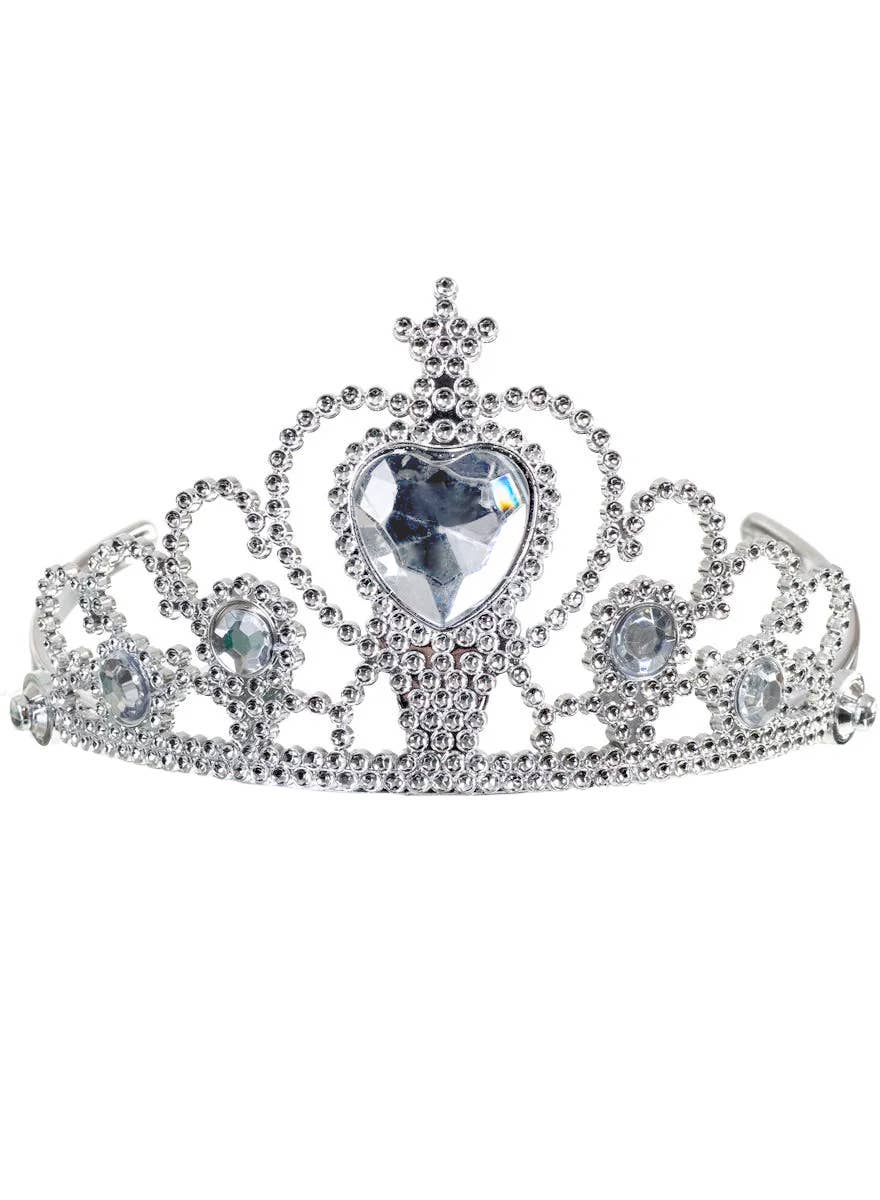 Silver Princess Costume Tiara with White Jewels