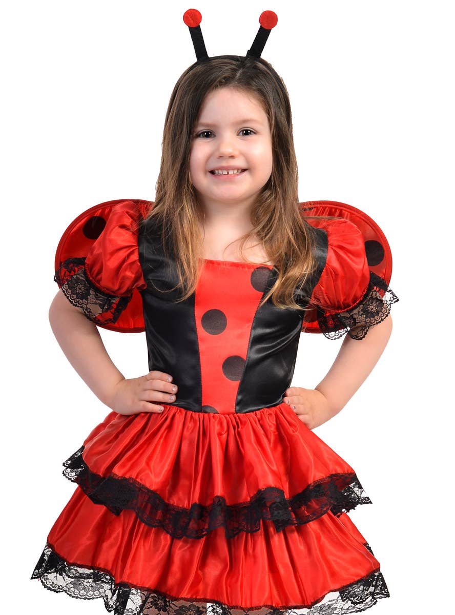 Red and Black Ladybug Girl's Costume - Close Image