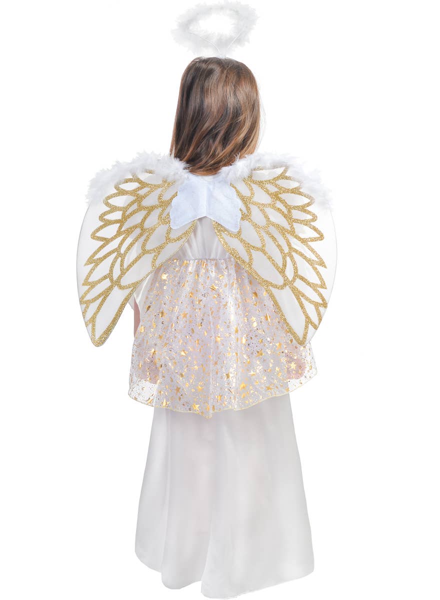 Girl's White Christmas Angel Costume - Back Image