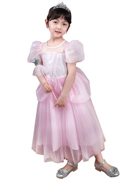 Girls Shimmery Pink Princess Dress Up Costume