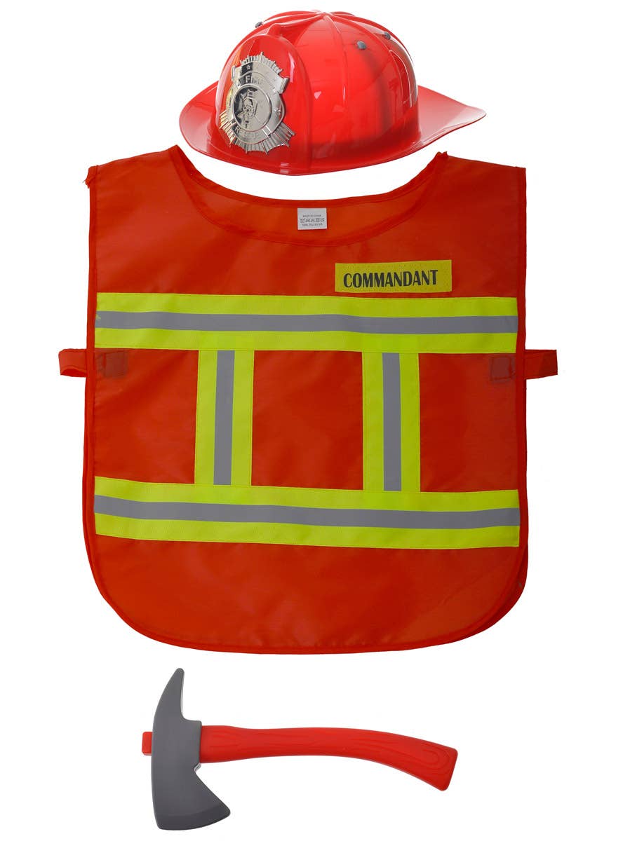 Kids 3 Piece Fireman Set with Hat Vest and Axe