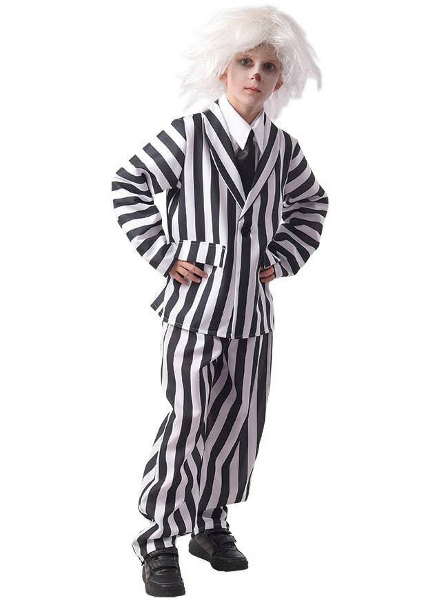 Black and White Beetlejuice Costume for Boys