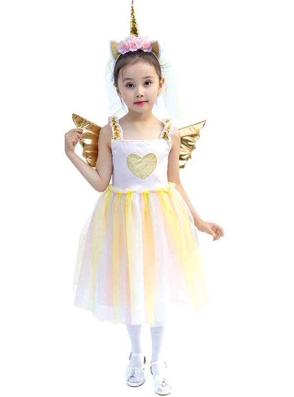 Pastel Rainbow Unicorn Costume for Girls