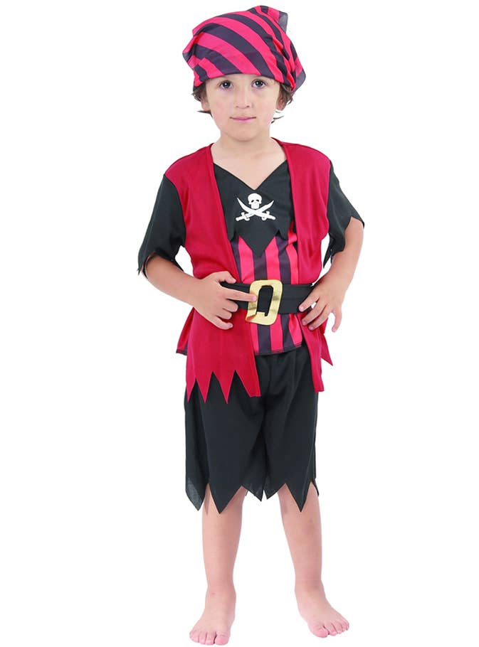 Toddler Boys Red and Black Pirate Costume