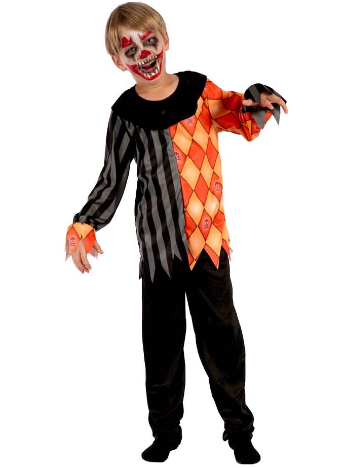 Boys Black and Orange Scary Clown Costume