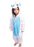 Blue and White Unicorn Girl's Costume Onesie - Front Image