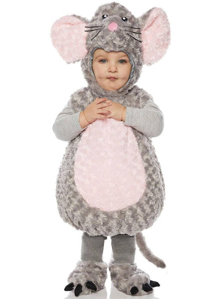 Image of Cheeky Grey Mouse Kids Plush Belly Costume