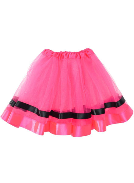 Image of Hot Pink Girls Costume Tutu with Ribbon Trim