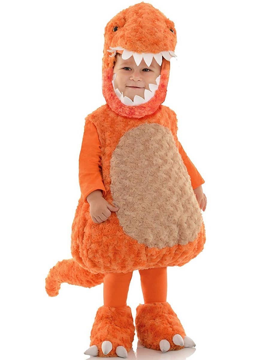 Image of Plush Orange T-Rex Kids Dinosaur Costume