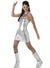 Women's Sexy Silver Vanessa Kensington Austin Powers Fancy Dress Costume