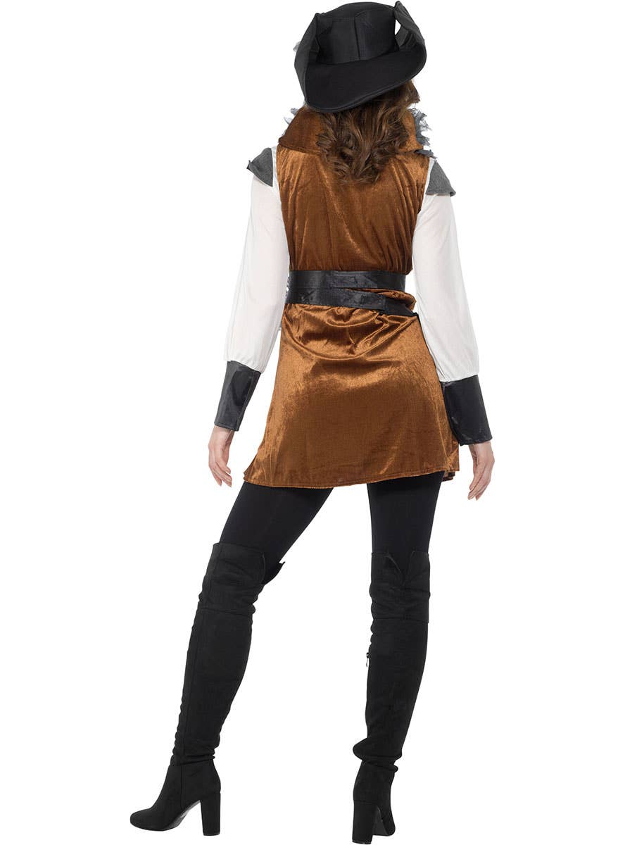 Women's Pirate Buccaneer Fancy Dress Costume Back Image