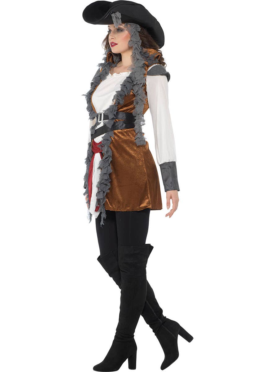 Women's Pirate Buccaneer Fancy Dress Costume Side Image