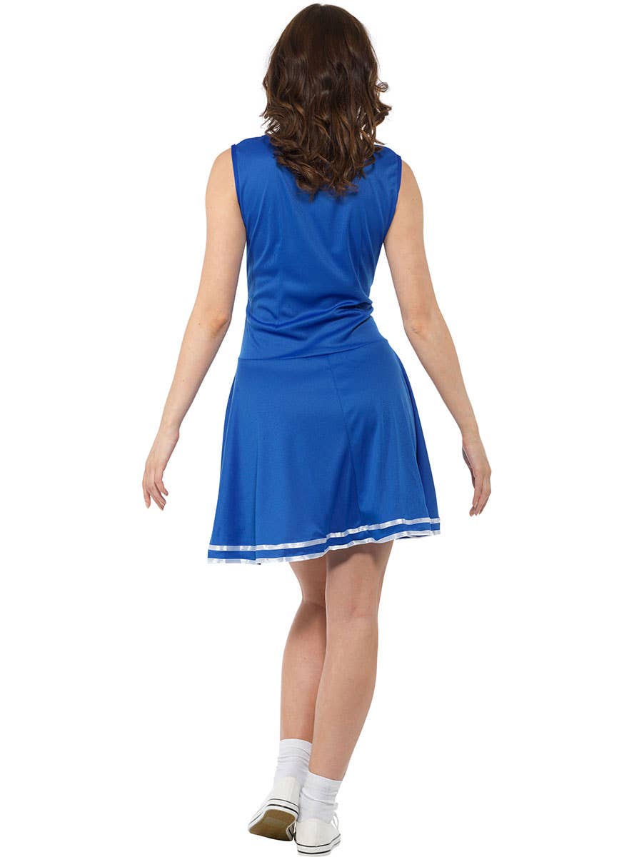 Women's Classic Blue Cheerleader Costume Back Image