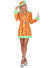 Womens Orange and Green Hippie Costume - Main Image