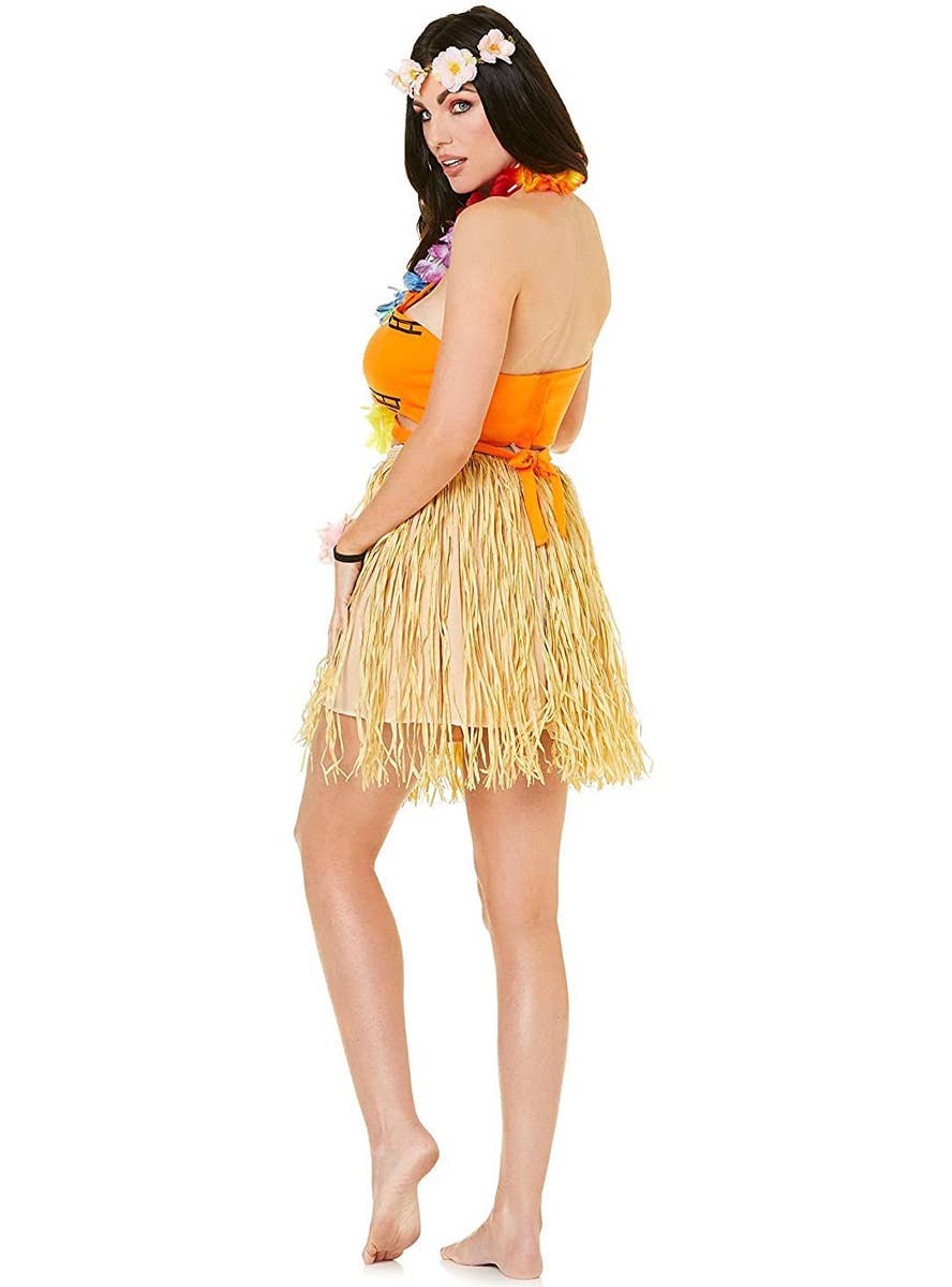 Women's Hawaiian Luau Girl Costume - Back View