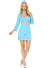 Womens Sexy Blue Flight Attendant Costume - Main Image