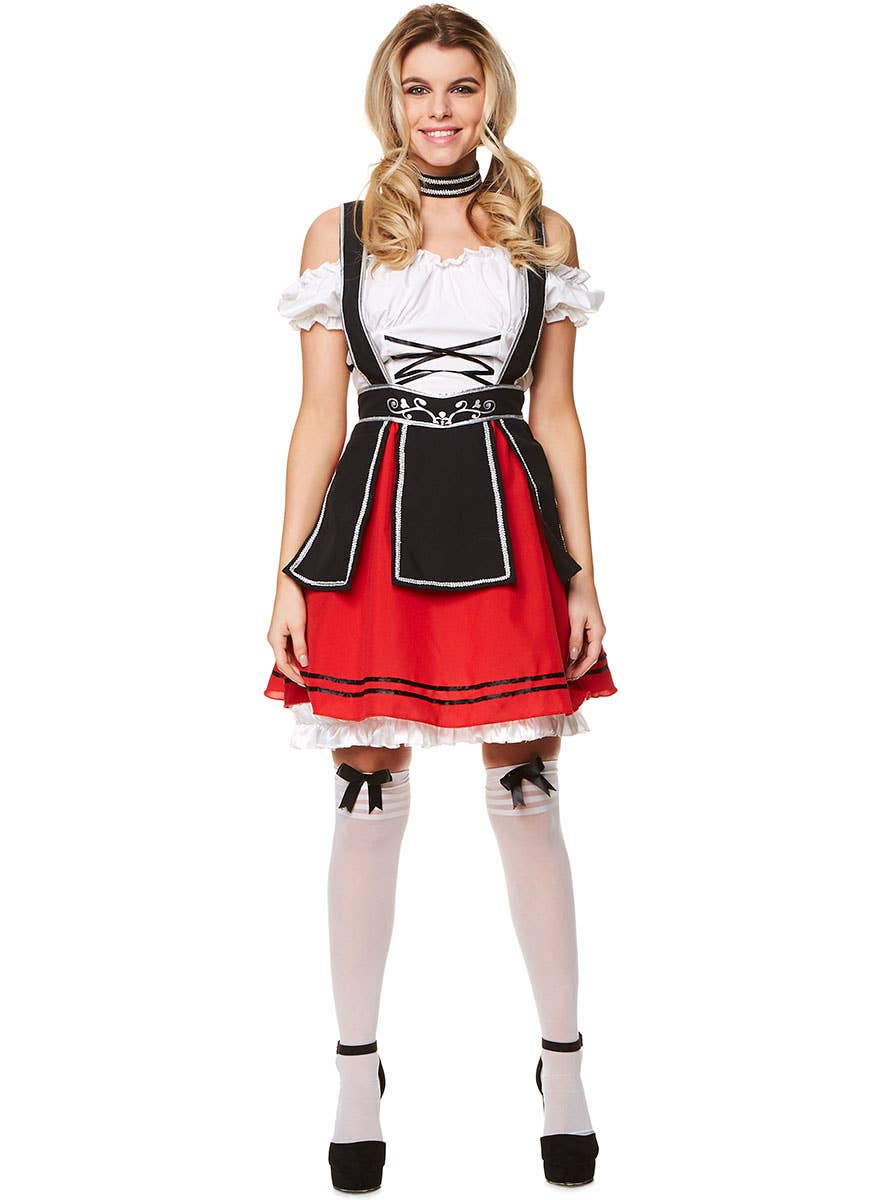 Red and Black Beer Girl Costume for Women - Alternate Image