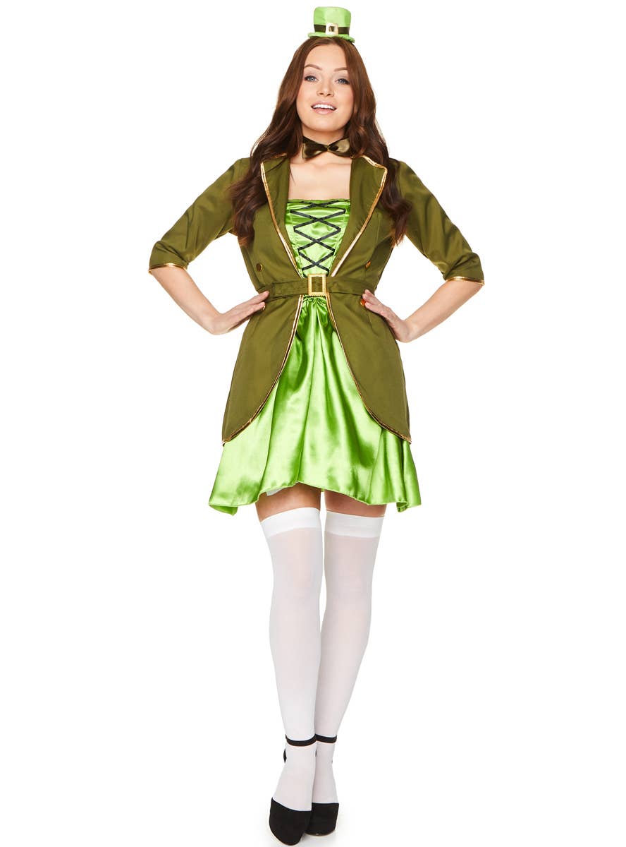 Lucky Charm Women's Sexy Green Leprechaun Costume - Main Image