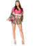 Colourful Pink Hippie Women's 1970's Costume - Main Image