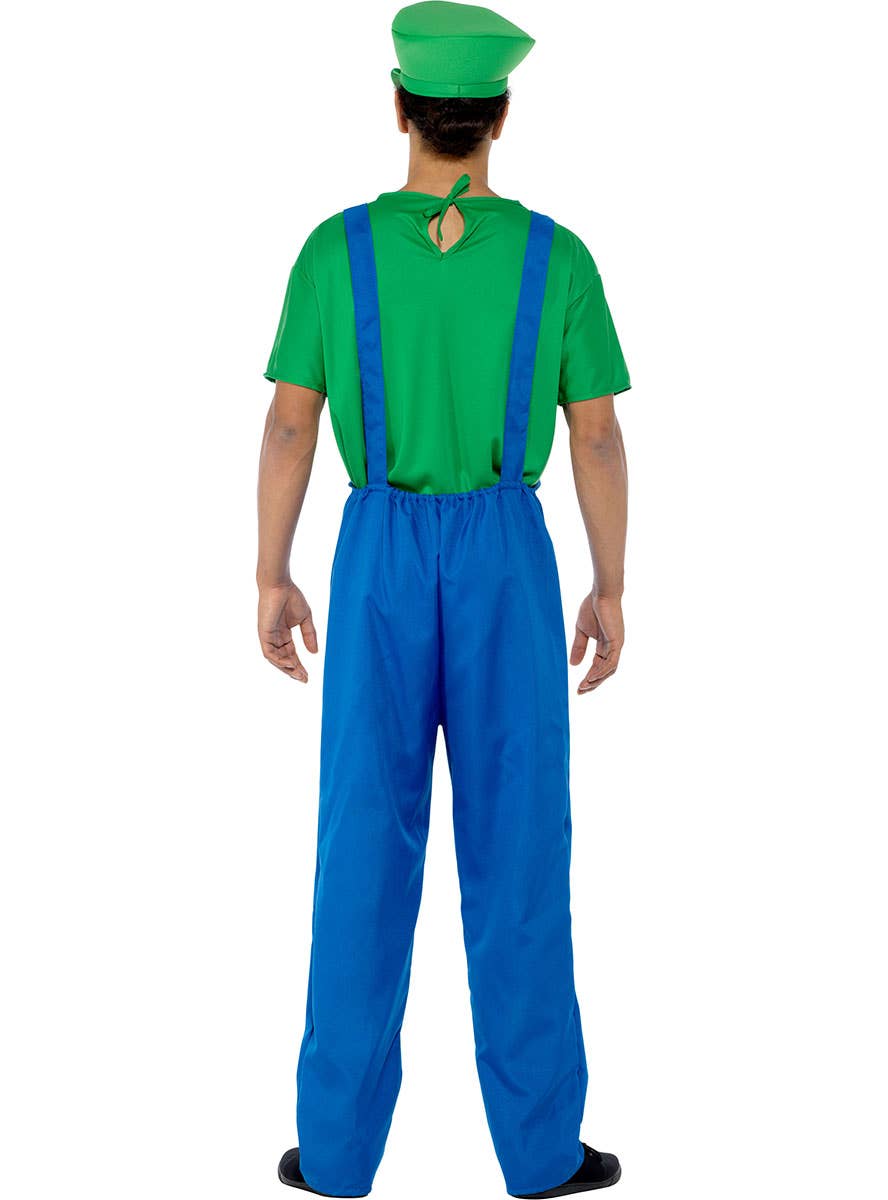 Green Plumber Guy Luigi Men's Costume Back Image