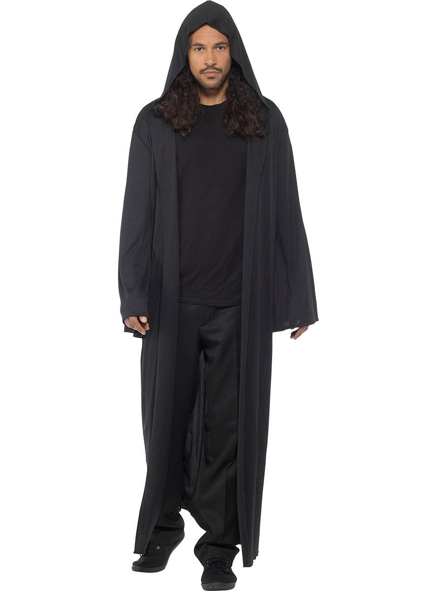 Men's Black Costume Robe with Hood Alternate Image