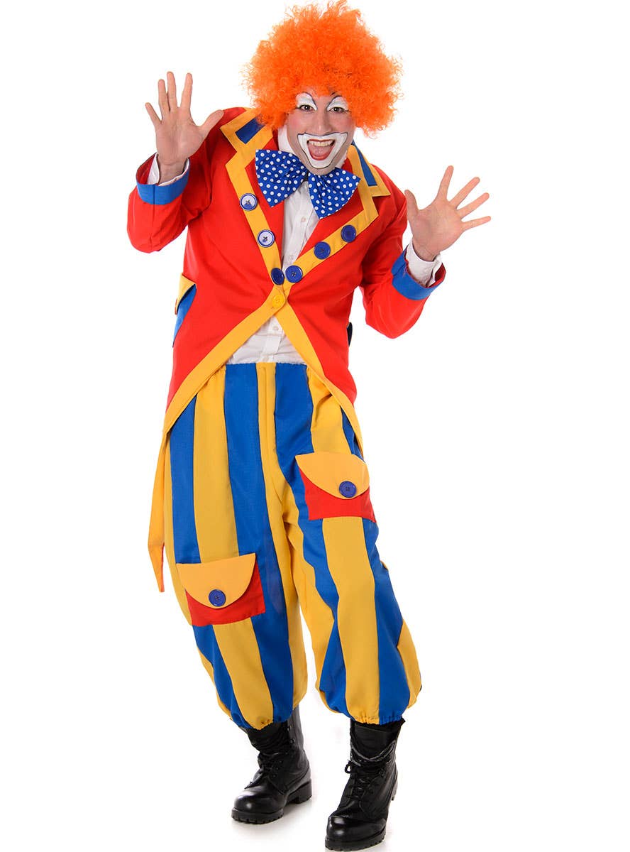 Men's Colourful Circus Clown Costume Main Image