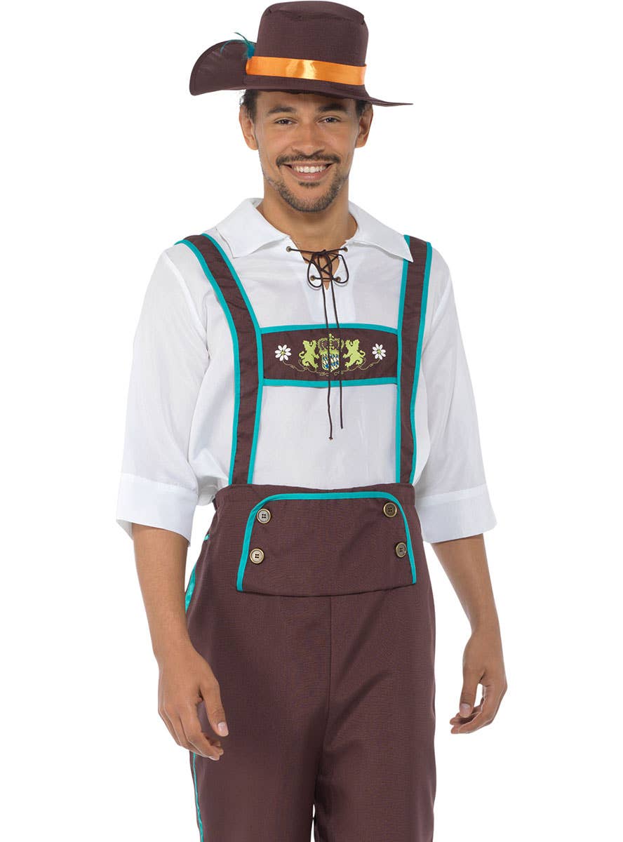 Men's Oktoberfest Lederhosen Fancy Dress Costume Close Image