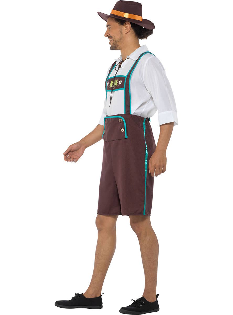 Men's Oktoberfest Lederhosen Fancy Dress Costume Side Image