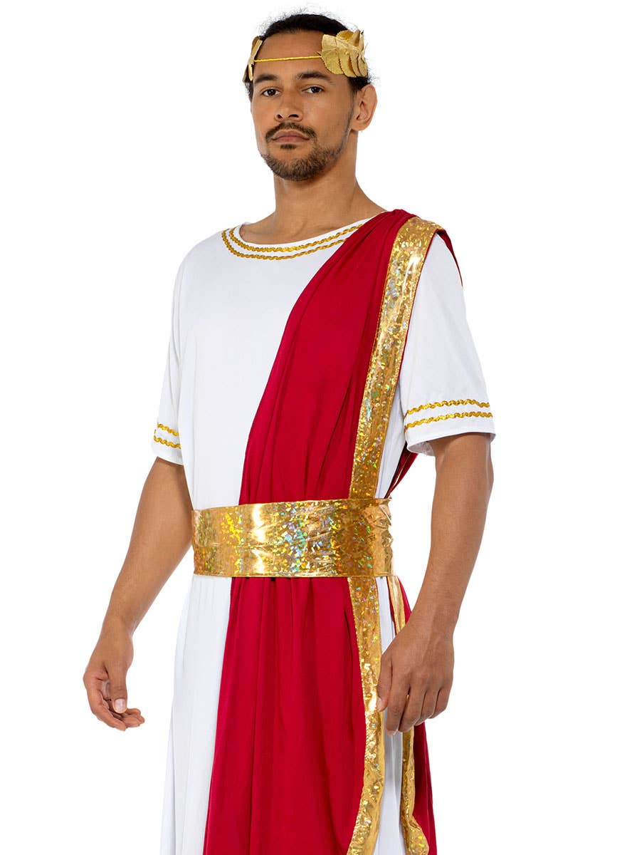 Men's Roman Emperor Toga Costume Close Image