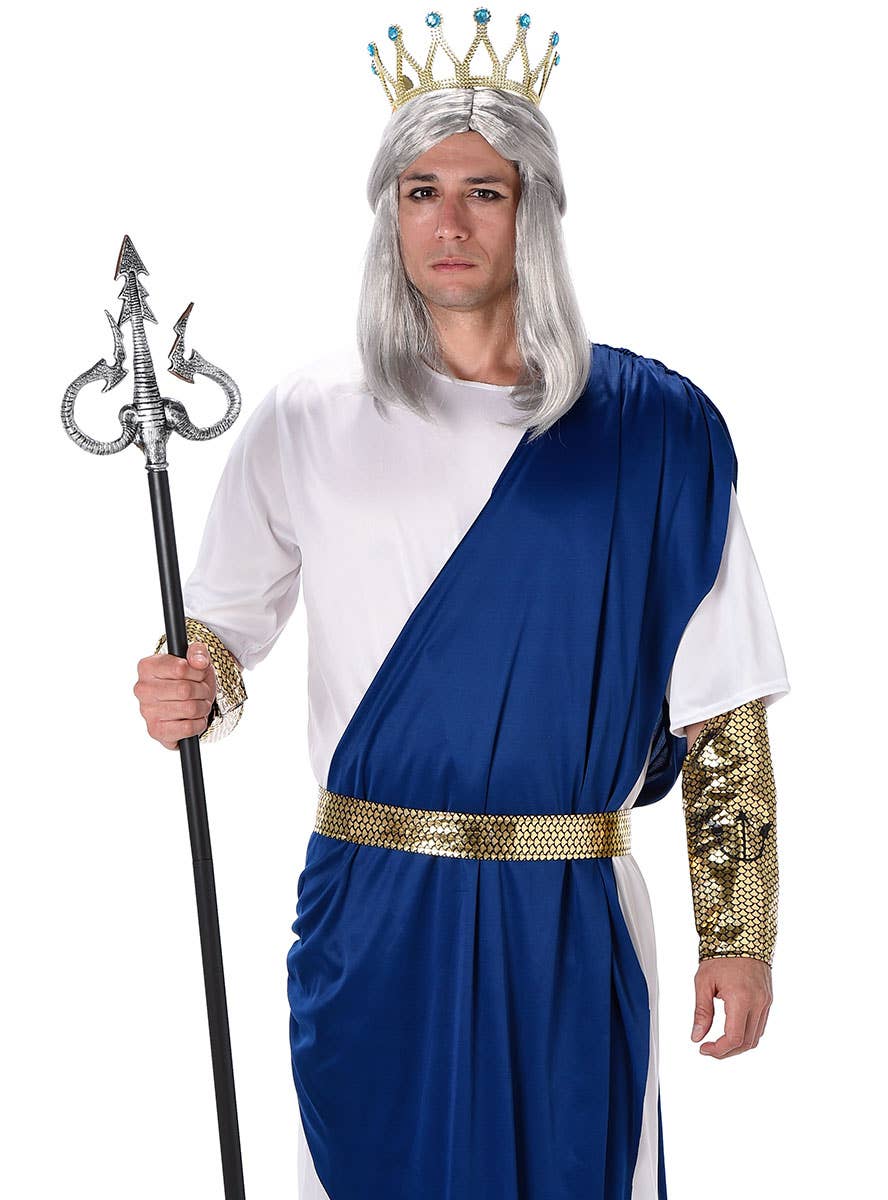 King Poseidon Men's Greek God Fancy Dress Costume Close Image