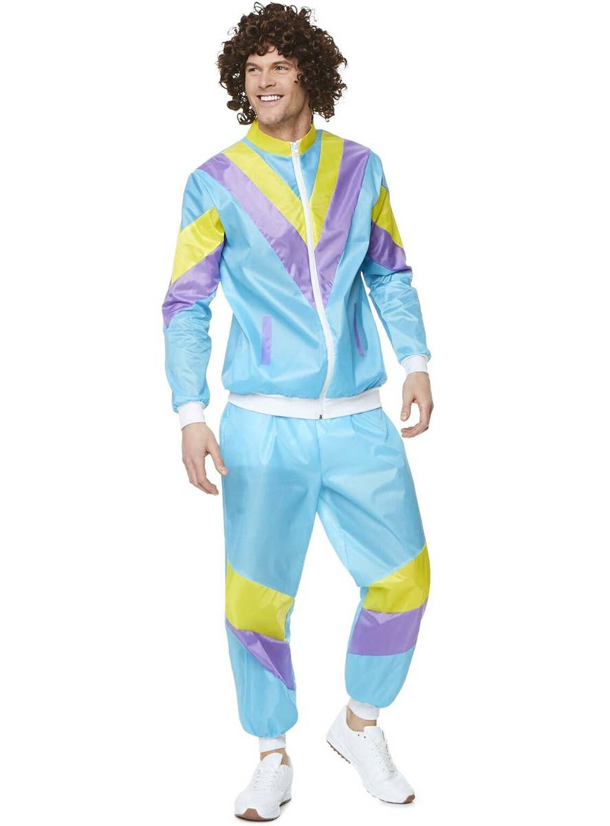 Light Blue 80's Shell Suit Costume For Men - Alternative Image